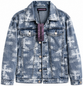 SMOKE&ASH Acid-Wash Denim Jacket – Blue/Grey