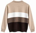 DAY & AGE Premium Color-Block Knit Sweater – Beige & Brown