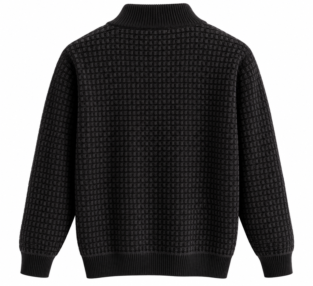 Kenneth Cole Textured Full-Zip Knit Jacket – Black