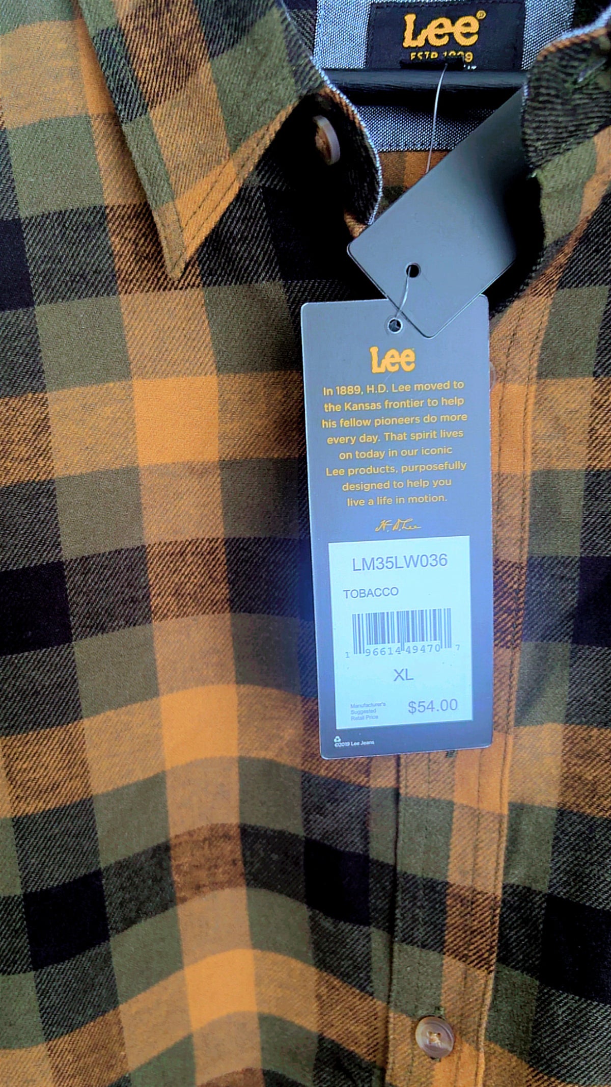 Lee Plaid Long-Sleeve Button-Up Shirt
