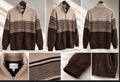 Six Lincoln New York Color block Full-Zip Sweater – Brown & Beige