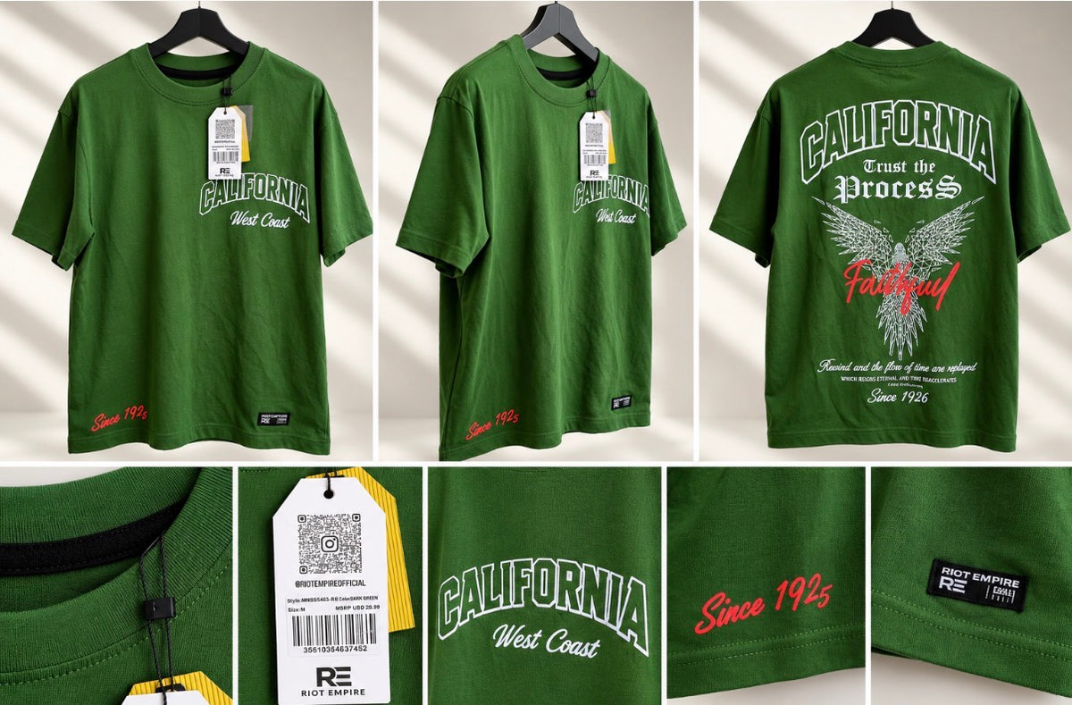 California Trust the Process Graphic T-Shirt – Forest Green