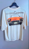Corvette Classic Car Graphic T-Shirt – Light Gray
