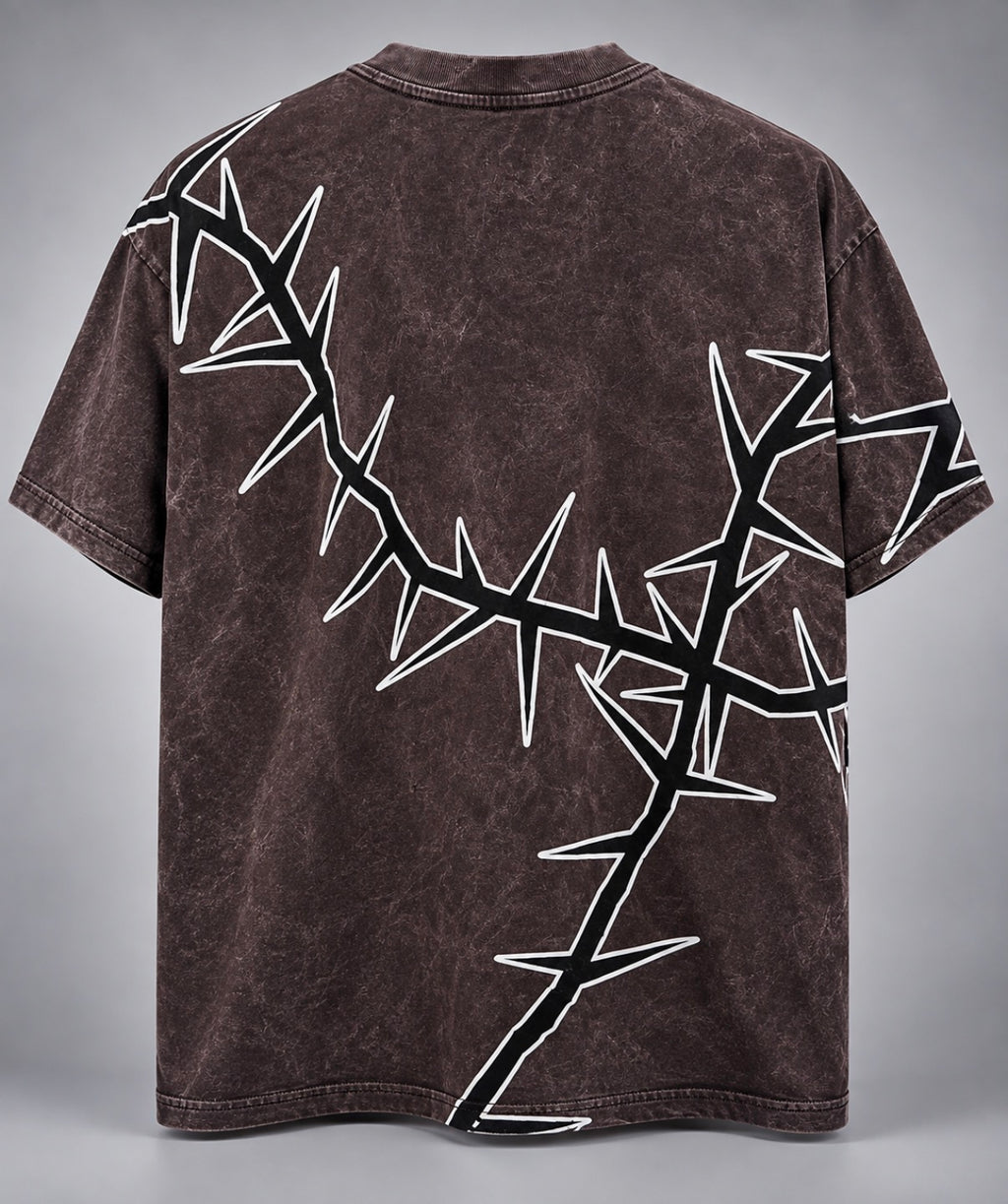 Riot Empire Thorn Graphic T-Shirt – Washed Charcoal