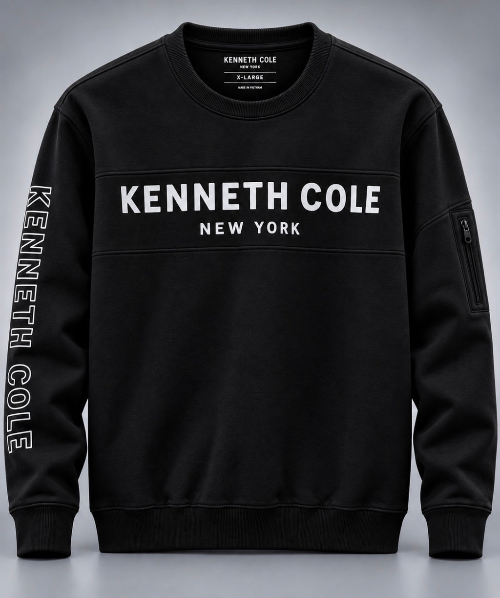 Kenneth Cole New York Logo Crewneck Sweatshirt – Black