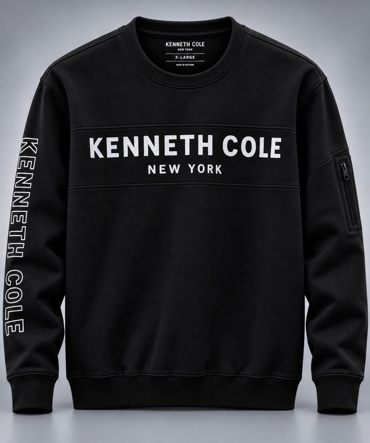 Kenneth Cole New York Logo Crewneck Sweatshirt – Black