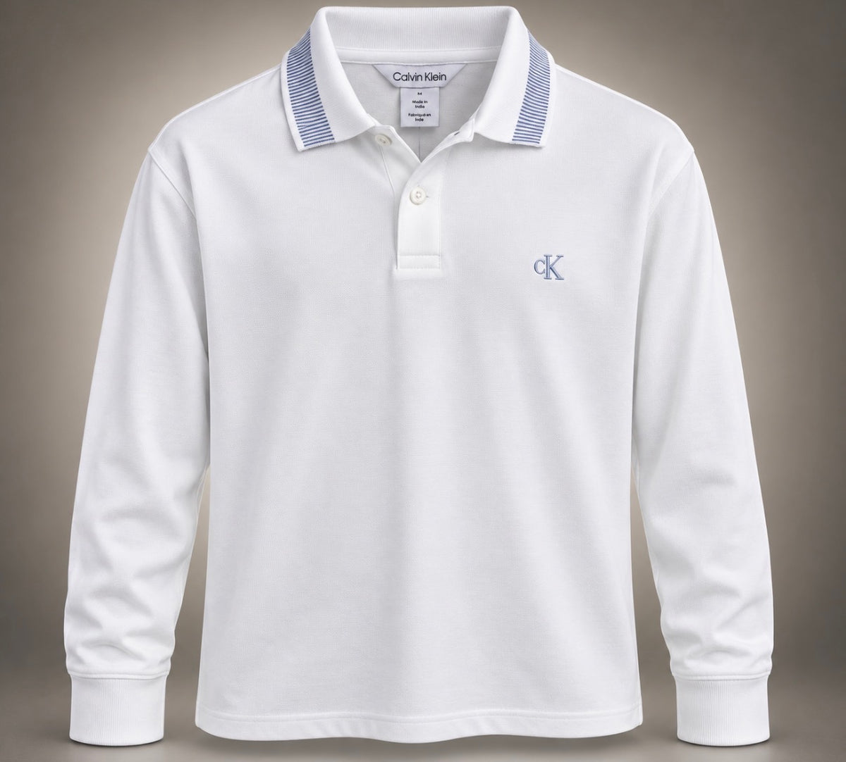 Classic Quarter-Zip Long Sleeve Polo — Ivory White