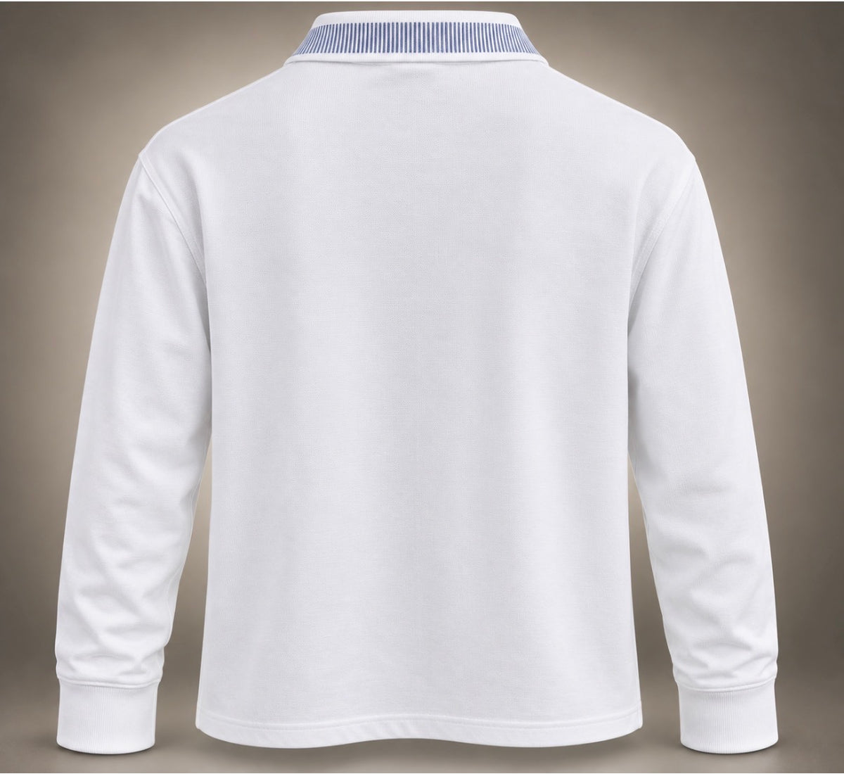 Classic Quarter-Zip Long Sleeve Polo — Ivory White