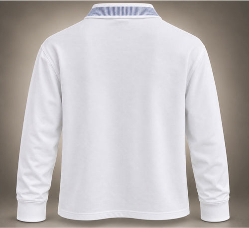 Classic Quarter-Zip Long Sleeve Polo — Ivory White