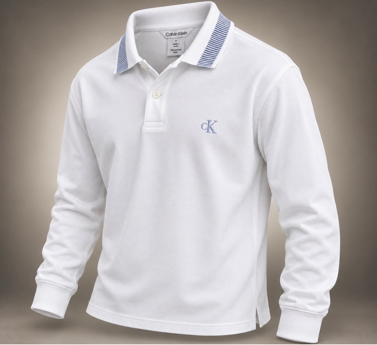 Classic Quarter-Zip Long Sleeve Polo — Ivory White