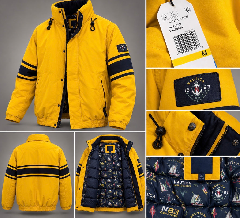 Nautica Vintage Mustard & Navy Bomber Jacket