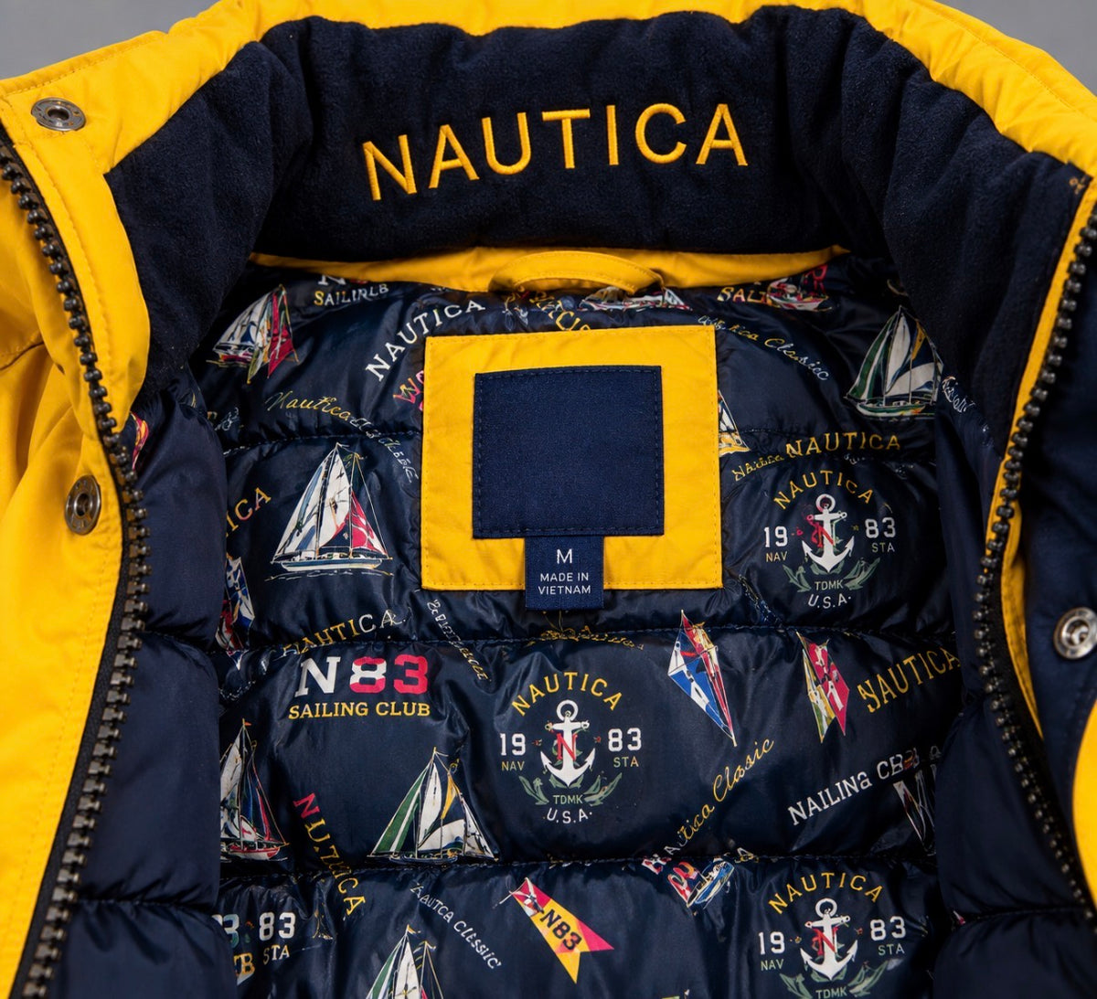 Nautica Vintage Mustard & Navy Bomber Jacket