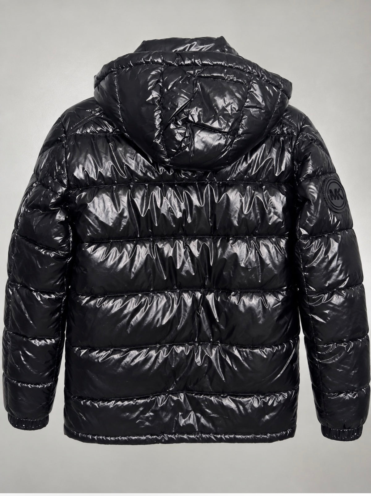 Michael Kors High-Shine Black Puffer Jacket — Size S
