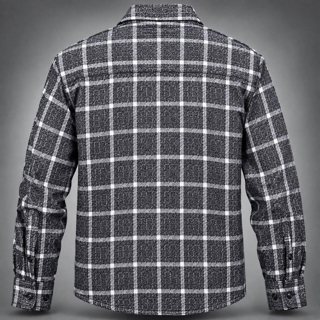 Free Planet Black & White Plaid Flannel Button-Up Shirt — Size M