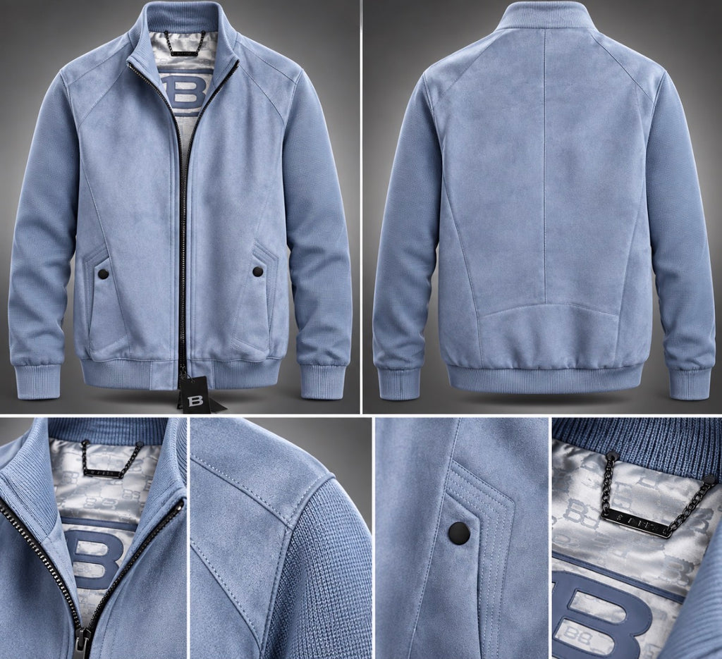 The Rare Edition — Signature B Zip Jacket | Ice Blue