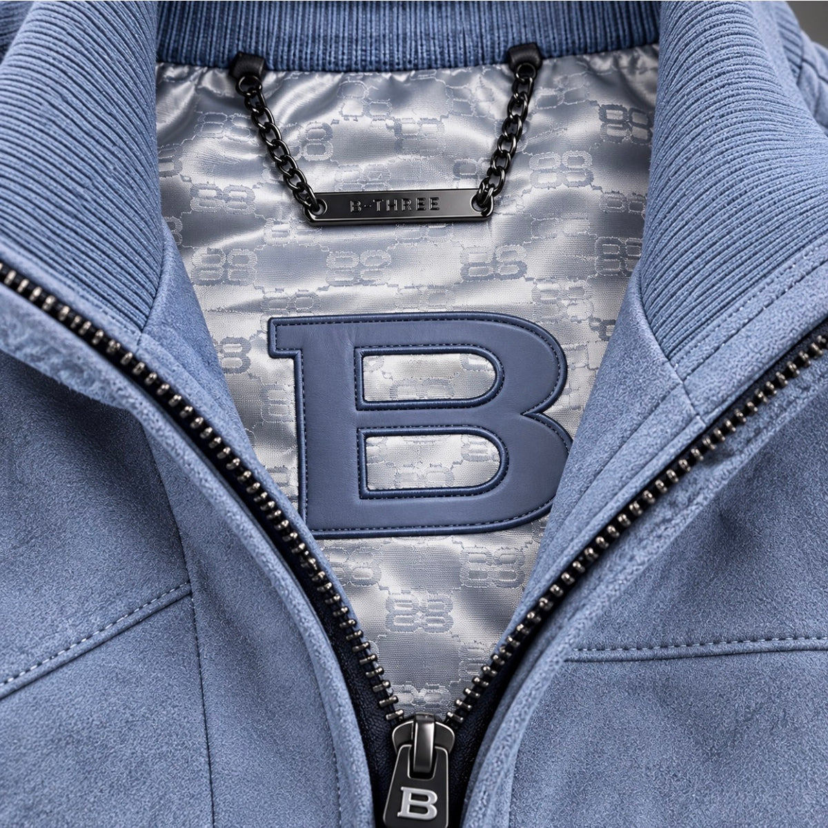 The Rare Edition — Signature B Zip Jacket | Ice Blue