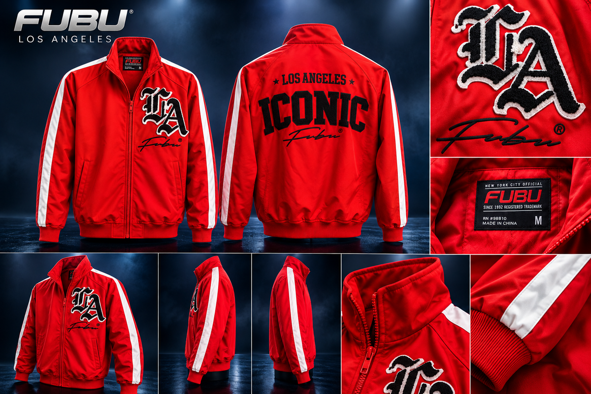 FUBU Los Angeles Iconic Track Jacket – Red