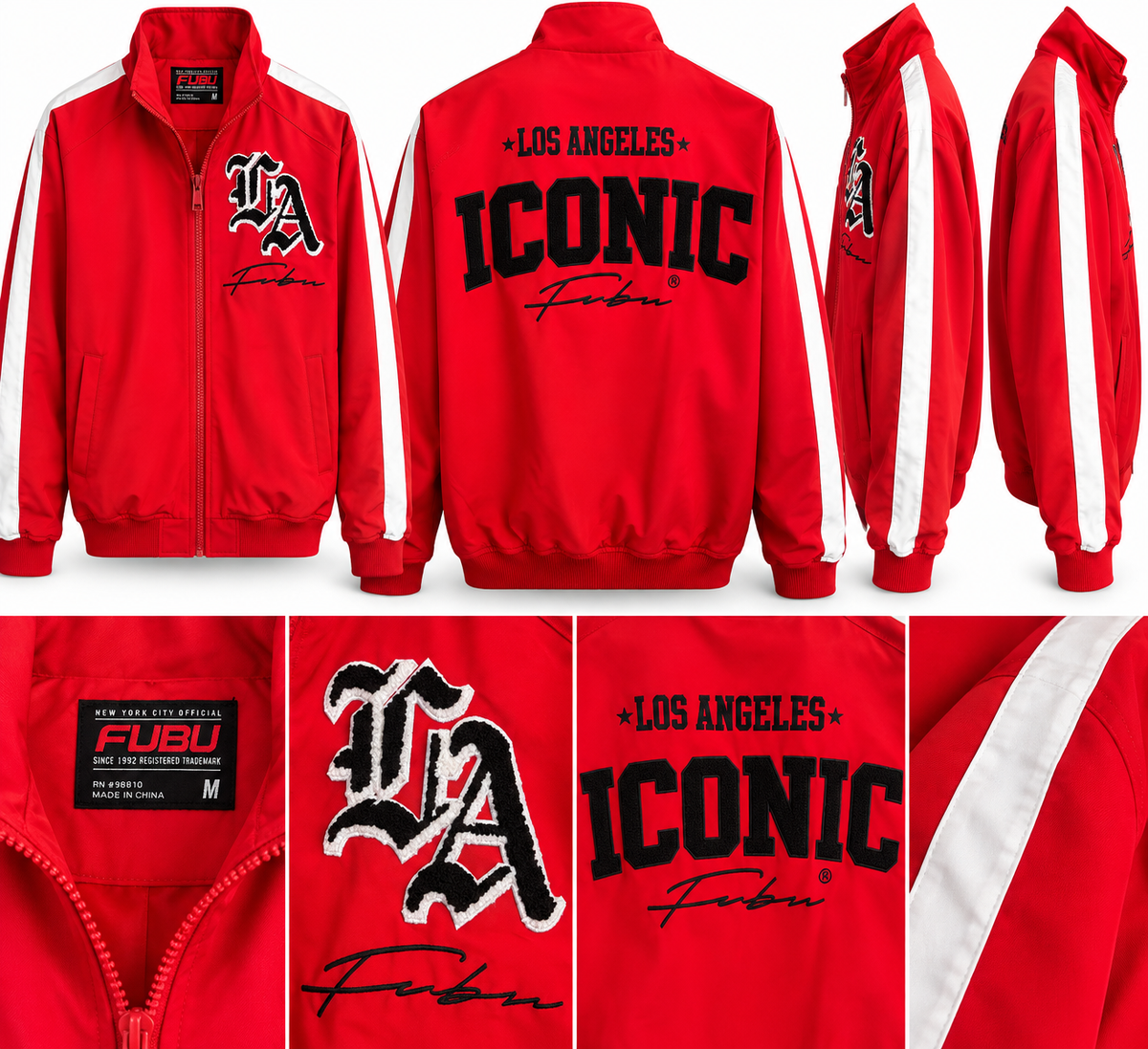 FUBU Los Angeles Iconic Track Jacket – Red