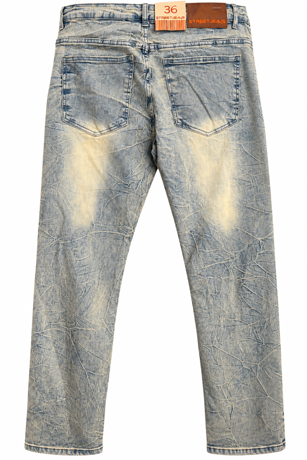 STREETJEANS Embroidered Vintage-Wash Statement Jeans – Light Blue